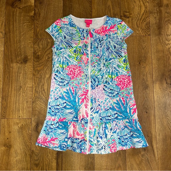 Lilly Pulitzer Girl's Beach Pool Cute Ivy Coverup In Sink Or Swim Sz XL (12-14) - Picture 3 of 6